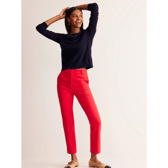 Boden Pants - NEW BODEN Hot Pepper Red Highgate Ponte Straight Leg Cropped Ankle Pants 10